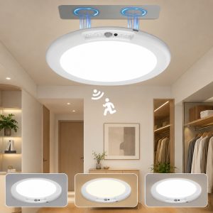 1u002F2pcs Set of Brand New Rechargeable LED Ceiling Lights with Motion Sensor Function, 3 Lighting Modes, Battery-Powered Remote Control Dimming And Timing Sensor Shower Light, Suitable for Living Room, Kitchen, Bathroom, Corridor, And Porch