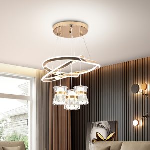 Modern LED Indoor Chandelier with 3 Lantern Pendants, 3 Color Temperature Adjustable Lighting, Ideal for Kitchen And Dining Room.